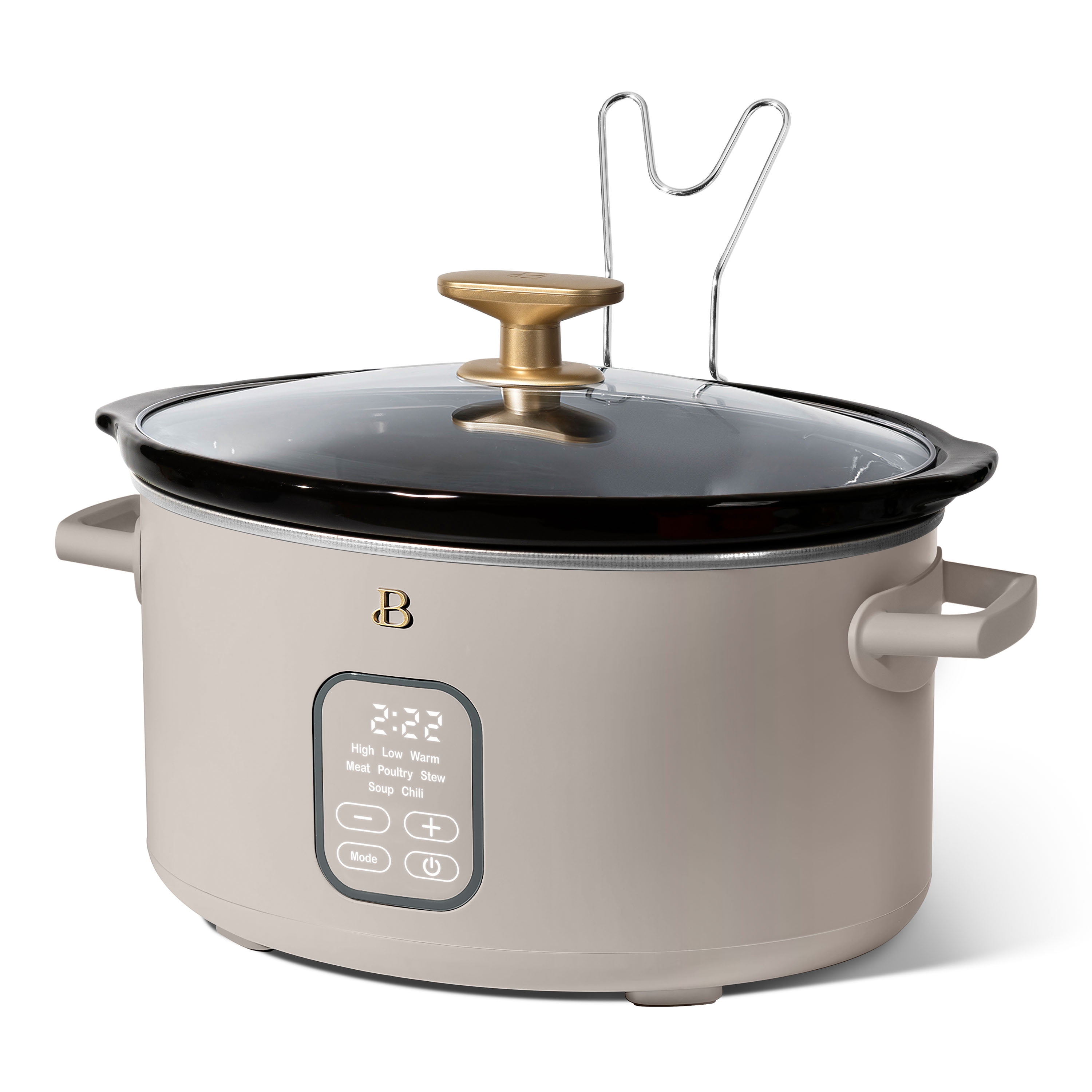 Beautiful 6 Qt Programmable Slow Cooker, Porcini Taupe by Drew Barrymore