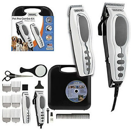Wahl DELUXE 17 Piece Pet Grooming Clippers Kit with Powerdrive Cutting System and BONUS FREE Battery Operated Trimmer