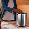 thumbnail image 6 of Invisi-Overlap Open Top Stainless Steel Trash Can - Small Office Wastebasket -  Décor - Round Shape, 6 of 6
