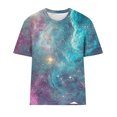 thumbnail image 4 of Save On 3D Galaxy T-Shirts for Women Universe Graphic Tees Short Sleeve Shirts Casual Cotton Tunic Tops Crew Neck Blouses Teen Girls Clothes Vacation Party Going Out Outfits, 4 of 4