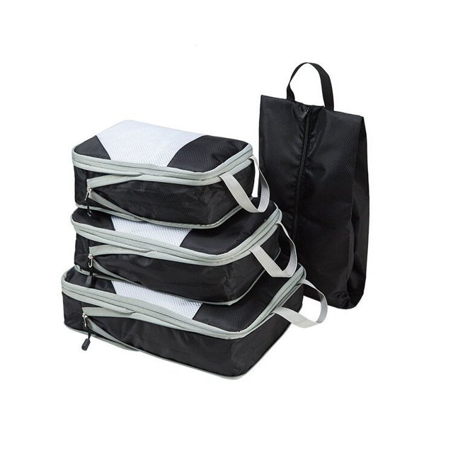 Bolsa de almacenamiento de compresión de viaje popular de Amazon, bolsa organizadora de maleta de cuatro piezas