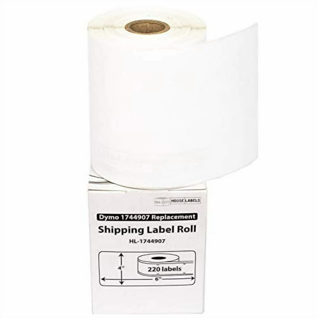 DYMO-Compatible 1744907 Étiquettes d'Expédition et d'Expédition pour 4TG (4 Pouces x 6 Pouces) - Sans BPA! (6 Rouleaux; 220 Étiquettes par Rouleau)
