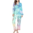 thumbnail image 4 of Tnhcen Valentine's Day Pajamas Women's 2-Piece Set, Heart Print Long Sleeve Button Front Top & Elastic Waist Sleep Pants with Pocket Plus Size S-2XL Holiday Sleepwear Gift, 4 of 8