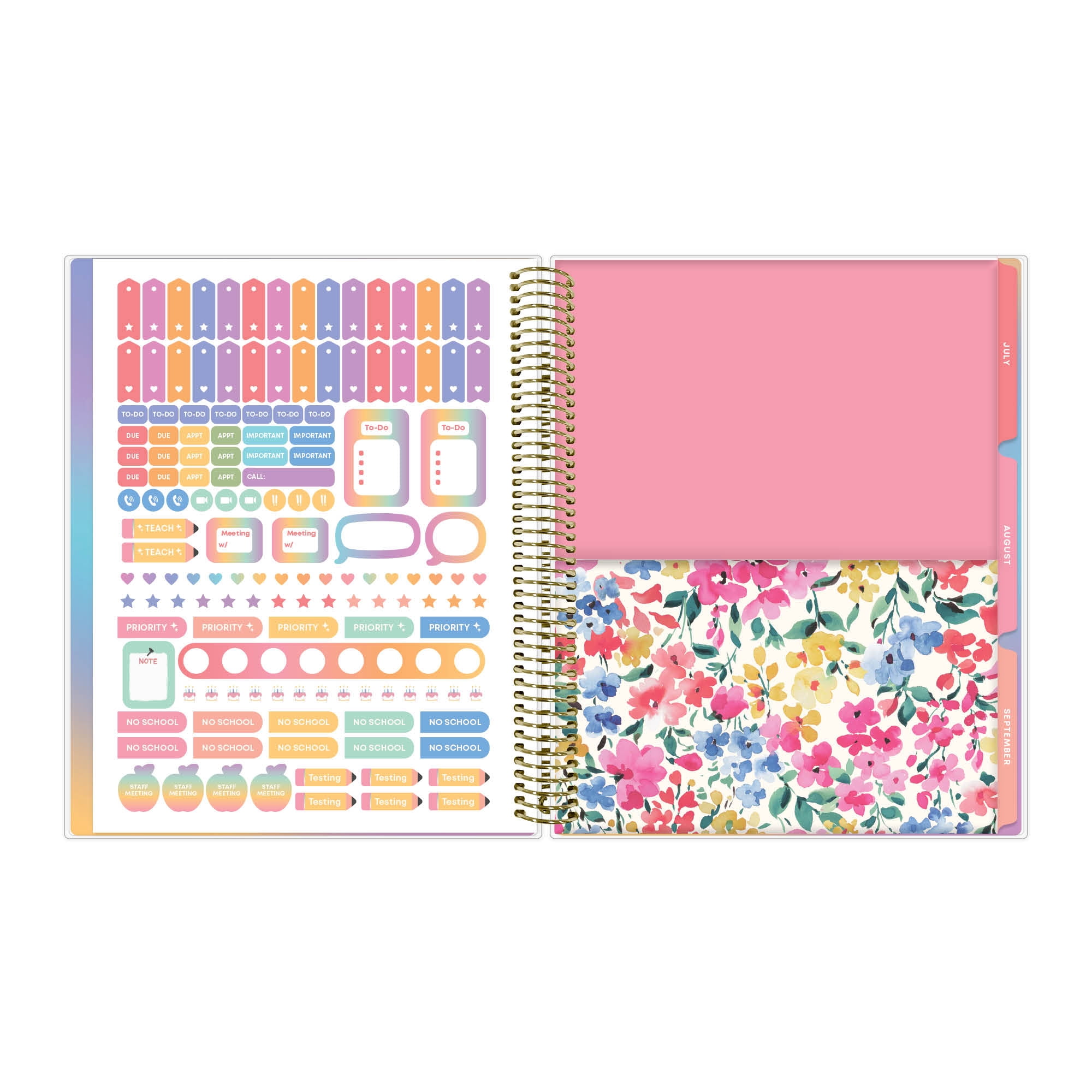 TeachWell for Blue Sky Monthly Weekly Planner, 8.5" x 11", Spring (July 2026 - June 2027)