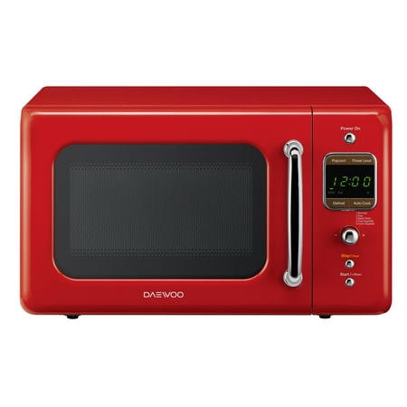 Daewoo KOR-7LRER Retro Countertop Microwave Oven 0.7 Cu. Ft., 700W Pure Red