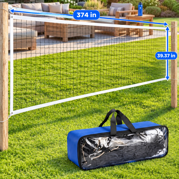Outdoor Volleyball Net Set with Standard Size Net Durable Construction Easy Setup for Backyard Beach Court Sports