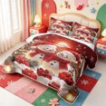 thumbnail image 3 of Manfei Christmas Red-Green Snowflake Bed Spread Queen,Modern Farm Cattle Queen Coverlet Set,3pcs,1 Quilt and 2 Pillowcases, 3 of 7