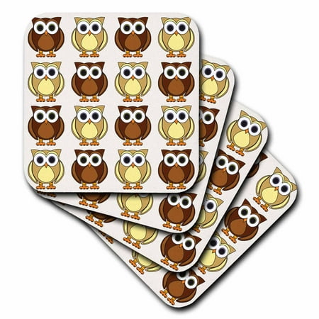 

Cute Brown Owl Print set of 8 Coasters - Soft cst-28531-2