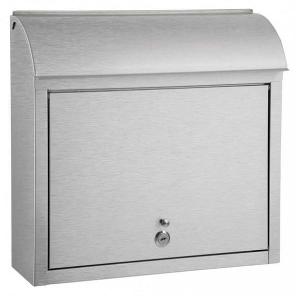 Compton Locking Wall Mount Mailbox, Stainless Steel