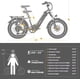 thumbnail image 4 of Hipeak Bicicleta Eléctrica Plegable 750 W, 60 millas, 48 V 15 Ah Color Blanco, 4 of 4