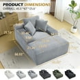 thumbnail image 2 of 67" Chaise Lounge Chair Indoor, Oversized Sleeper Sofa Bed with Wide Armrest, Upholstered Corduroy Boneless Couch Reading Chairs, Grey, 2 of 8