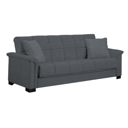 Handy Living Caroline Grey Microfiber Convert A Couch Sleeper Sofa Handy Living Caroline Grey Microfiber Convert A Couch Sleeper Sofa