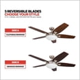 thumbnail image 6 of Ceiling Fans 50196 Carmel 48" Contemporary Ceiling Fan with Integrated Light Kit and Remote Control, Five Reversible California Redwood/Mendoza Rosewood Blades, Brushed Nickel, 6 of 6