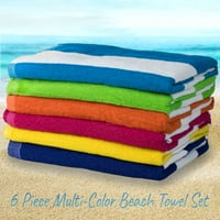 Beach Towels Product Image Large Beach Pool Towel Striped Cotton Blend Cabana Stripe Variety 6 Pack 30