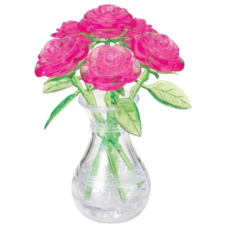 Roses in Vase Original 3D Crystal Puzzle from BePuzzled, Ages 12 and Up