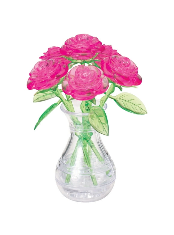 Roses in Vase Original 3D Crystal Puzzle from BePuzzled, Ages 12 and Up