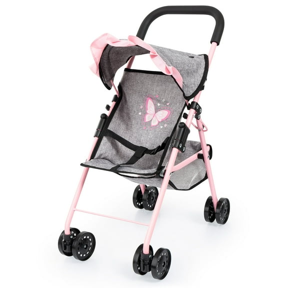 Bayer Design Butterfly Doll Stroller, Pink and Grey