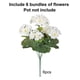 thumbnail image 4 of Flores artificiales de geranio HyeFlora, 6 ramos, blancas, resistentes a los rayos UV, 4 of 9