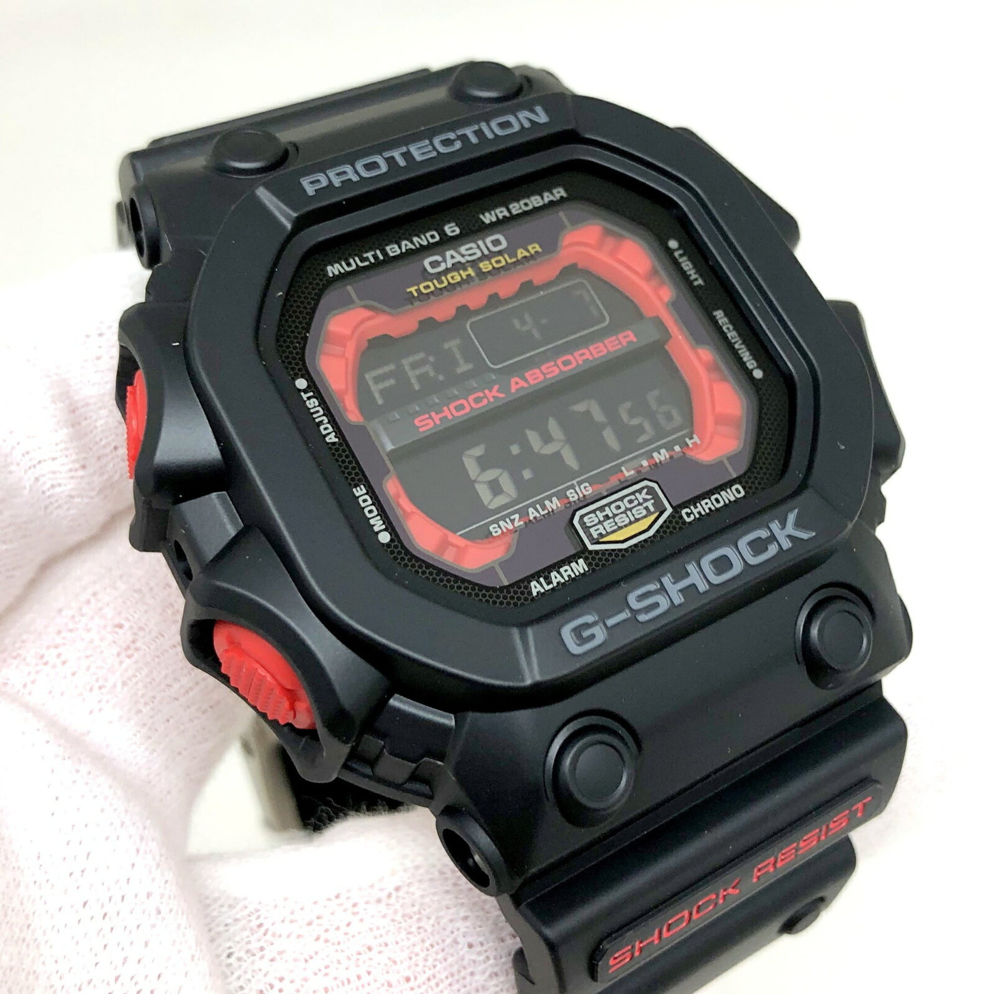 maling Airfield Reporter Authenticated Used G-SHOCK G shock CASIO Casio watch GXW-56-1A big case  face square digital tough solar electric wave world time GX series black  red men - Walmart.com