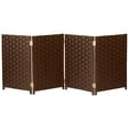 thumbnail image 3 of Red Lantern 2 ft. Short Woven Fiber Folding Screen - Dark Mocha - 4 Panel, 3 of 7