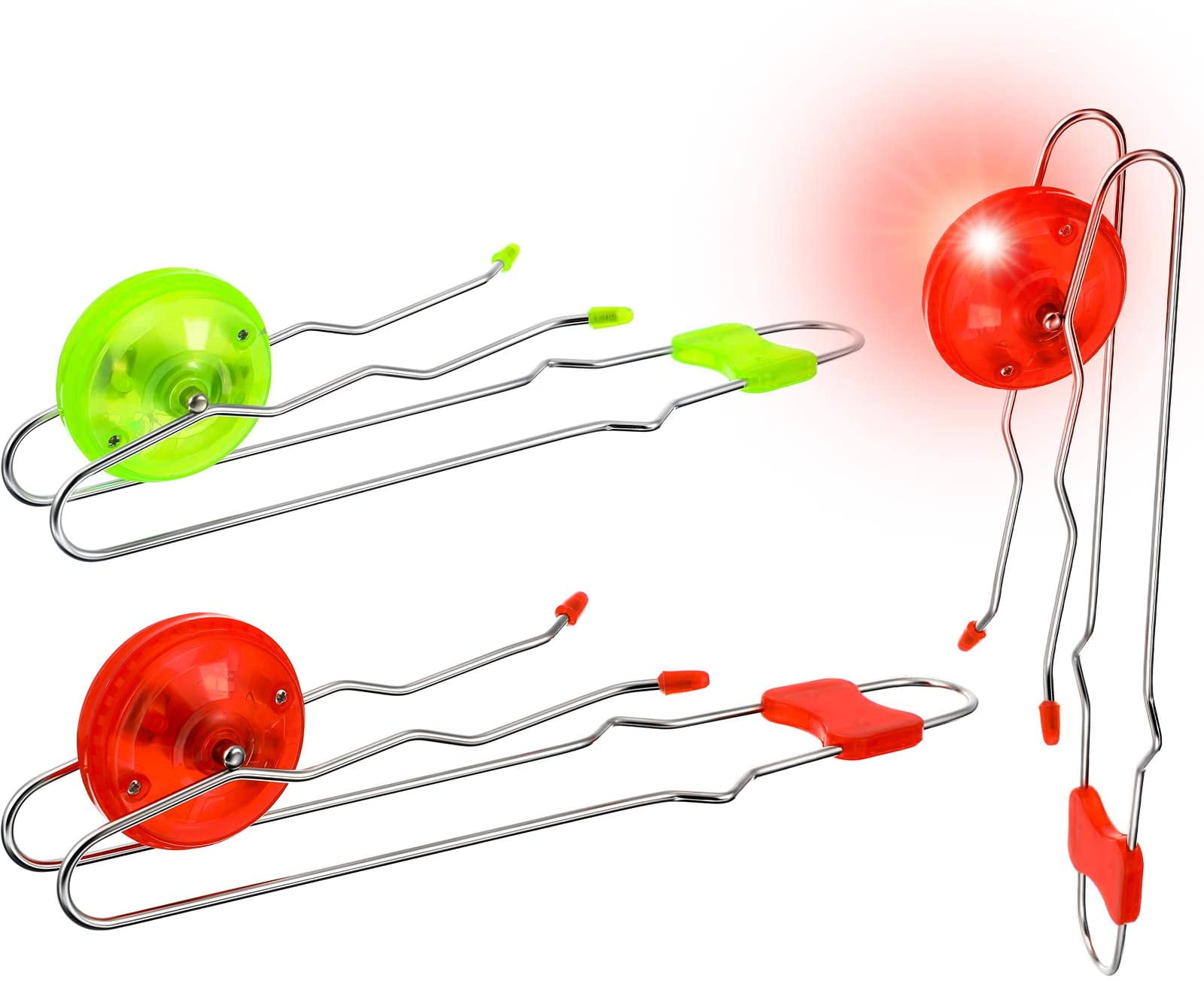 2 Pieces Retro Magic Rail Twirlers Flashing Gyro Wheel Yoyo