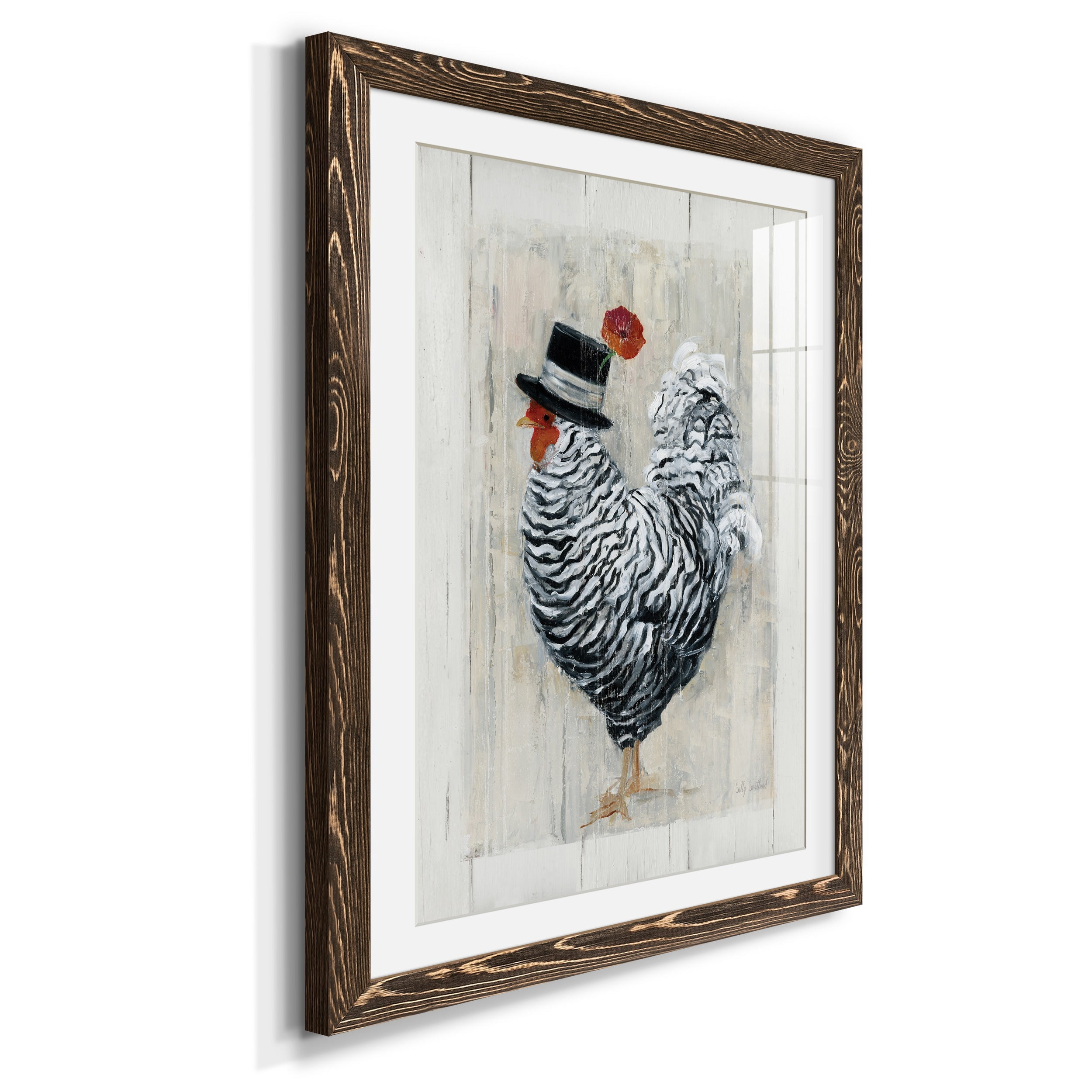 Sunday Best Rooster - Premium Framed Print - Distressed Barnwood Frame - Ready to Hang