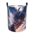 thumbnail image 1 of Fotbe Urban Style Colorful Dragon Cesto de Ropa con Asas, Cesto Impermeable de Gran Capacidad, Bolsa de Lavado para Dormitorio, Cesto de Ropa con Ruedas y Asas-Small, 1 of 6