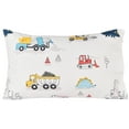 thumbnail image 3 of J-pinno Dinosaur Construction Work Digger Cars Vehicle Cute Cozy Fun Twin Sheet Set for Kids Girls Children 100% Cotton Flat Sheet + Fitted Sheet + Pillowcase Bedding Set, 3 of 6