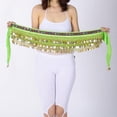 thumbnail image 1 of Danza del Vientre Bufanda de Cadera Lentejuelas Traje Vestido Disfraz Cintura Brillante Verde claro, 1 of 8