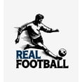 thumbnail image 4 of "Real Football" Sports Back to School Adult White Crew Neck Short Sleeve Tee-Medium, 4 of 4