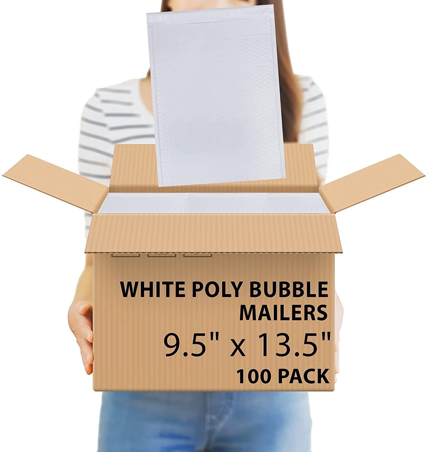 Poly Bubble Mailers Padded 12.5 x 18; White Padded Envelopes Waterproof 50 Pack; Peel and Seal Bubble Envelopes; Self Seal Padded Mailers for Shipping; Packing; and Mailing