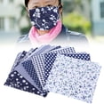 thumbnail image 4 of Work 7Pcs DIY Face Cloth Cover Sewing Cotton Color PatchWork Dustproof Elastic Rope Navy 25x25cm, 4 of 7
