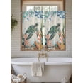 thumbnail image 4 of Sea Turtle Coastal Living Room Curtains 2 Panel, Summer Nautical Starfish Coral Beige Cafe Window Treatment, Farmhouse Bedroom Bathroom Kitchen Curtains Drapes 104"x45", 4 of 6
