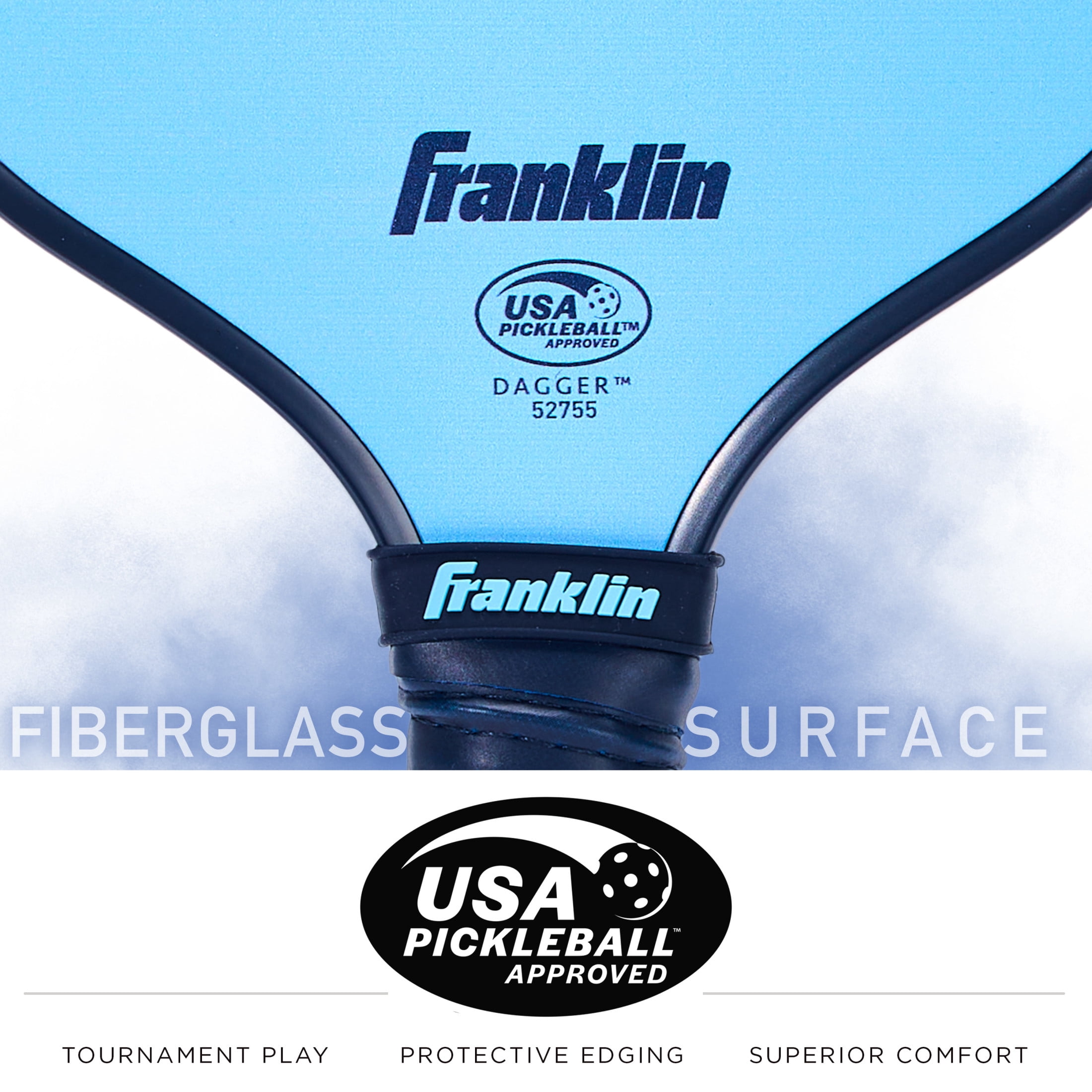 Franklin Sports 2 Player Pickleball Paddle + Balls - Fiberglass Starter Set