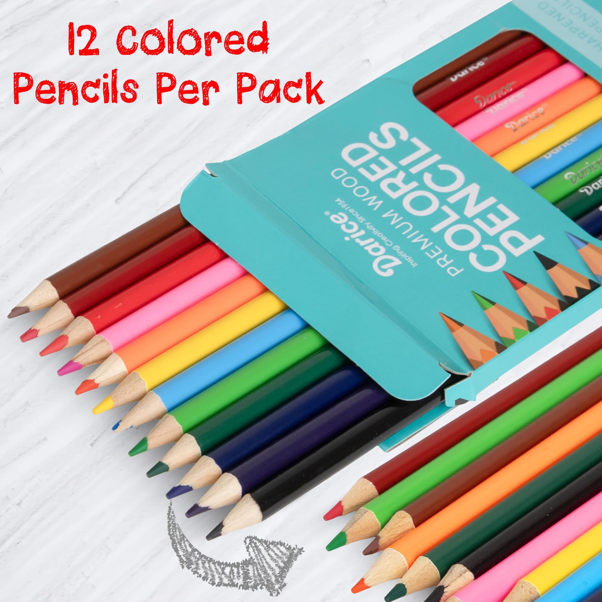 Darice Colored Pencils Bulk, 24 Packs 288 Count 12 Colors, Pre-Sharpened Kid Coloring Book Pencils Set, Arts & Crafts School Supplies for Kids