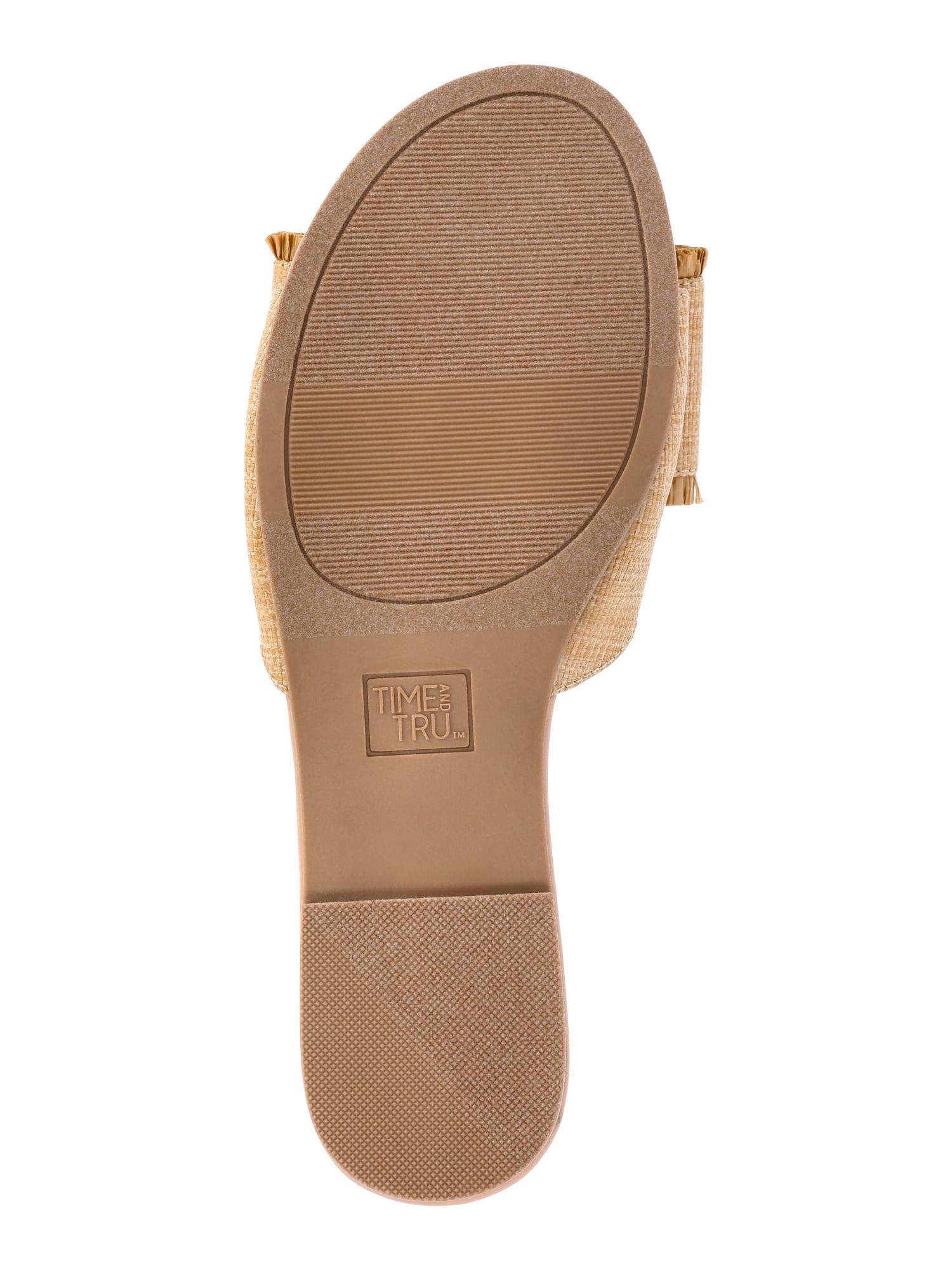 Time and Tru Women's Raffia Bow Slide Sandals