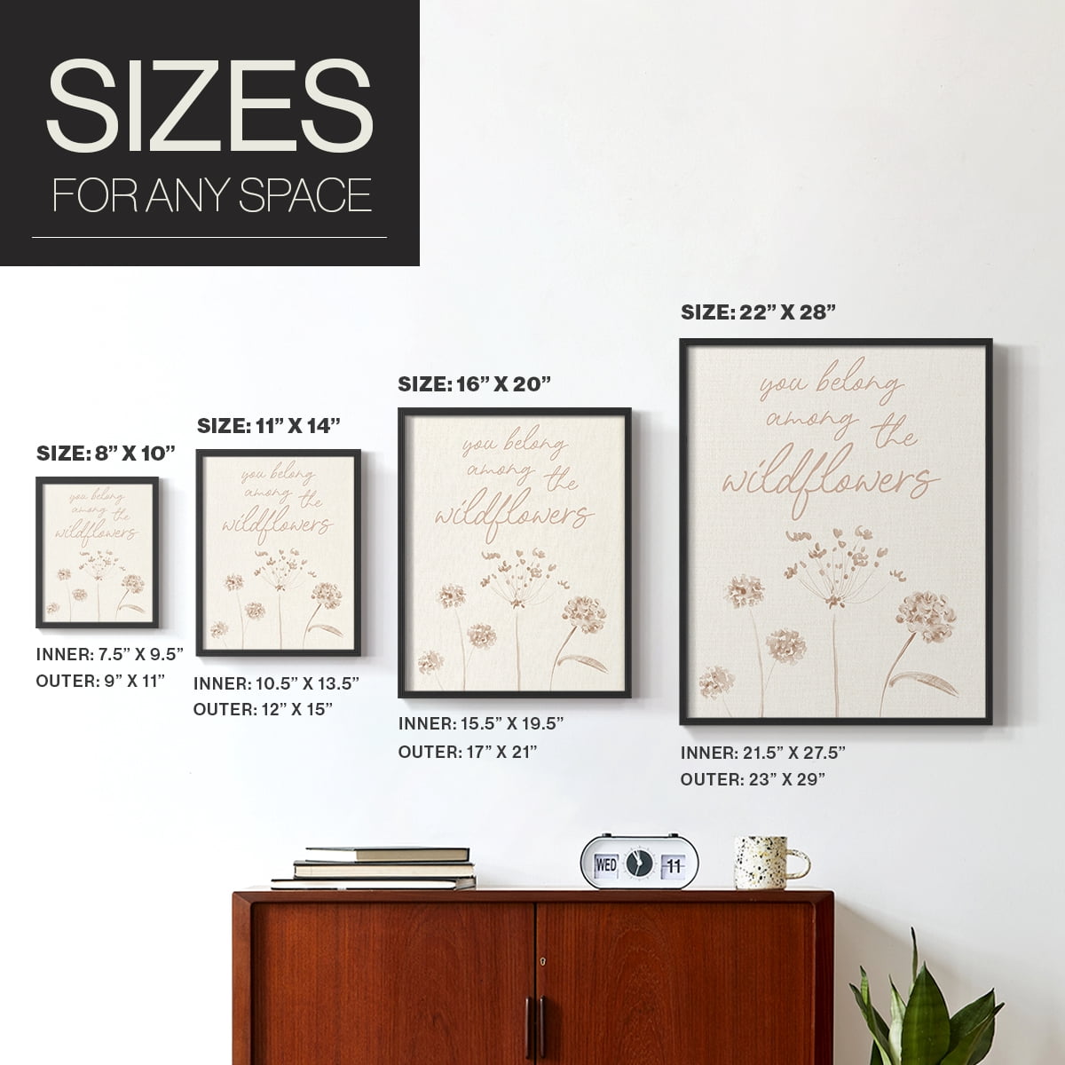 Wildflowers Framed Print - Solid Wood in Single Picture Frame Solid Wood 2 Framed Print
