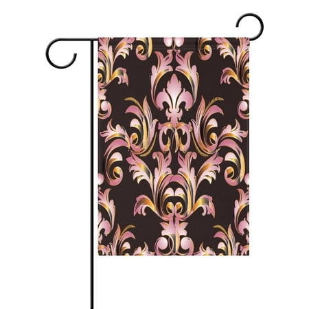 POPCreation Damask Floral Garden Flag Beautiful Flower Outdoor Flag Home Party 28x40 inches