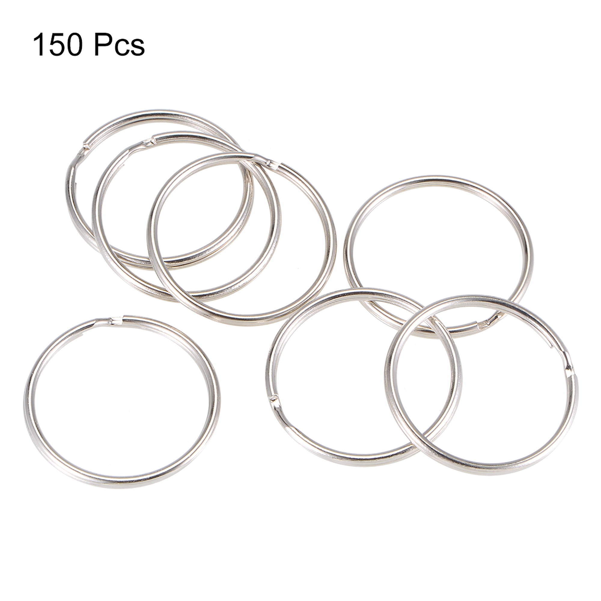 Uxcell 40mm O.D. Split Keys ring Open Connector Nickel Plated Iron 150 Count