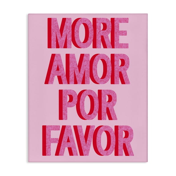 Stupell Industries Art Deco Pink More Amor Canvas Art, 16 x 20, by Lil' Rue