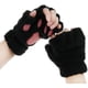 thumbnail image 1 of Guantes de pata de gato sin dedos, de piel sintética y felpa, cálidos guantes de medio dedo para invierno, bonitos guantes de cosplay con pata de gato, guantes de felpa peludos para mujeres y niñas., 1 of 4
