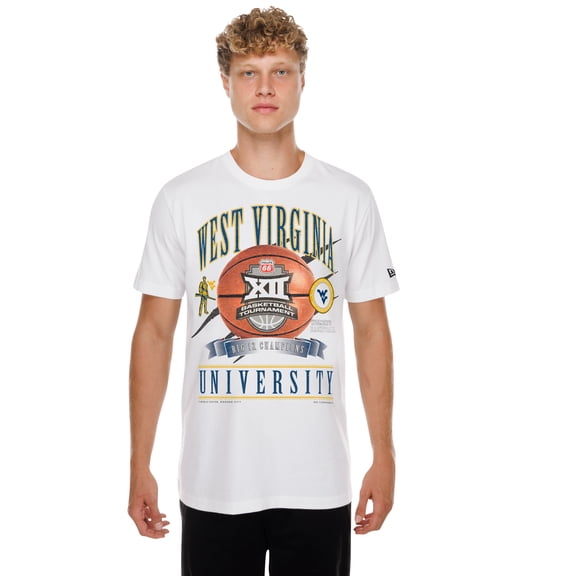 Unisex New Era White West Virginia Mountaineers 2026 Big 12 Women's Basketball Tournament Champions Locker Room T-Shirt