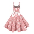 thumbnail image 4 of LWavelet 2026 Valentine's Whimsical Heart Print Sundress, Spaghetti Strap Flared Swing Skirt Valentine's Wear Hot Pink S, 4 of 4