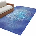thumbnail image 2 of 3'x5' Area Rugs, Boho Flowers Indoor Outdoor Area Rug for Living Room Bedroom, Blue Floral Bohemian Vintage Country Washable Bathroom Rugs Kitchen Floor Carpet Mats Home Decor Aesthetic, 2 of 8