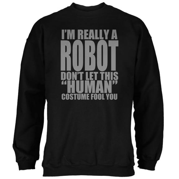 Halloween Human Robot Costume Mens Sweatshirt Black MD