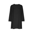 thumbnail image 5 of Elvqul Womens Slim Fit Dresses Loose Black Dress Fashionable Solid Color CrewNeck Midi Dresses for Ladies Long Sleeve, 5 of 7