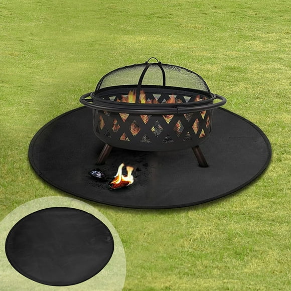 24 Inch Circular Fire Mat Good Fire And Heat Insulation Effect Fire Stove Mat Coating Aluminium Film Coating Burn Oven Mat