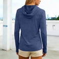 thumbnail image 6 of Afuyipoi Women UPF 50+ Sun Protection Shirt,Quick-Drying Sporty & Casual Thumb Holes Long Sleeve Shirt Navy L, 6 of 6