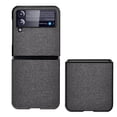 thumbnail image 2 of Dteck Case for Samsung Galaxy Z Flip 3 Leather Texture Pattern Ultra Slim Thin Shockproof Folding Case Cover For Samsung Galaxy Z Flip 3,Black, 2 of 6