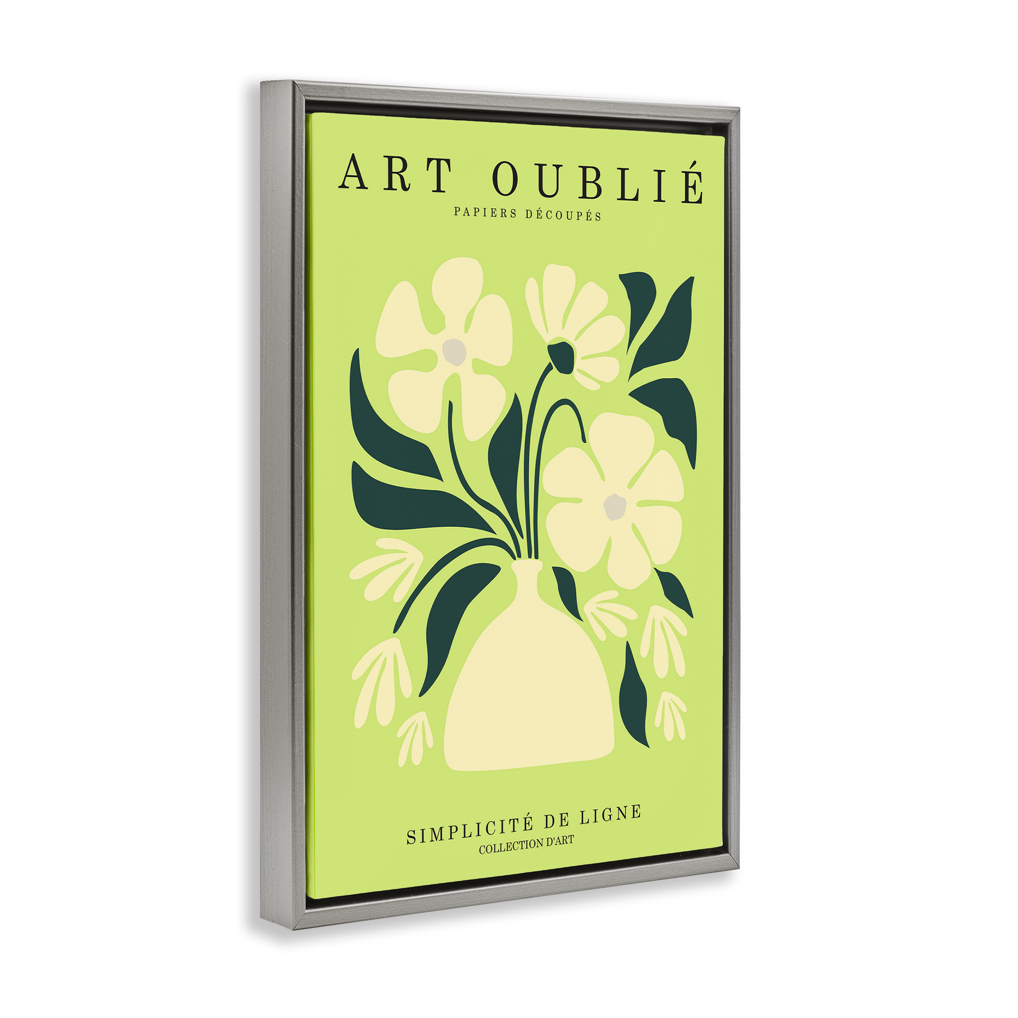 Stupell Industries French Gallery Bouquet Typography Painting Gray Floater Framed Art Print Wall Art, 17 x 25